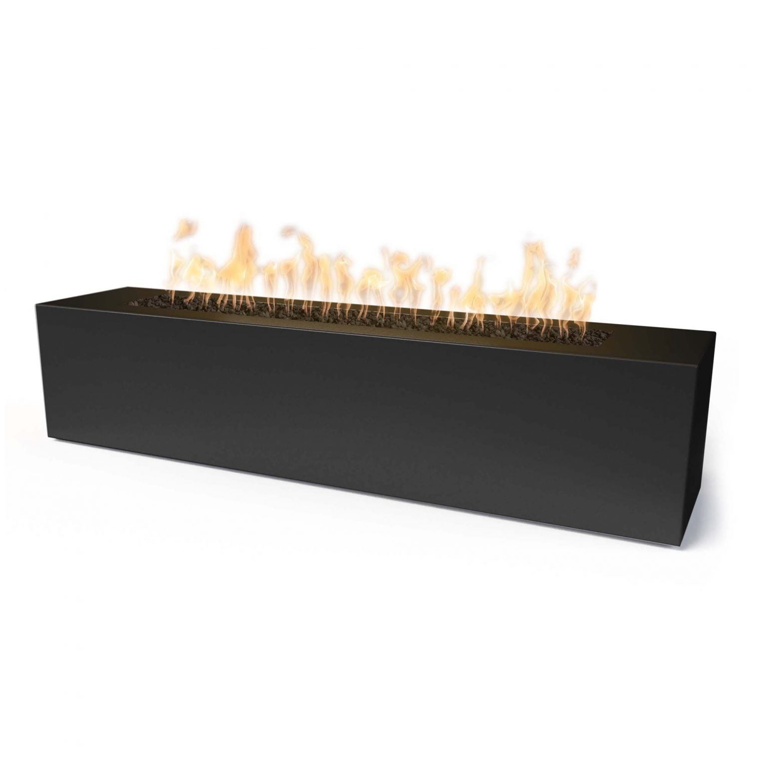 The Outdoor Plus 72" Rectangular Carmen Fire Pit - Powder Coated Metal - 16" Tall