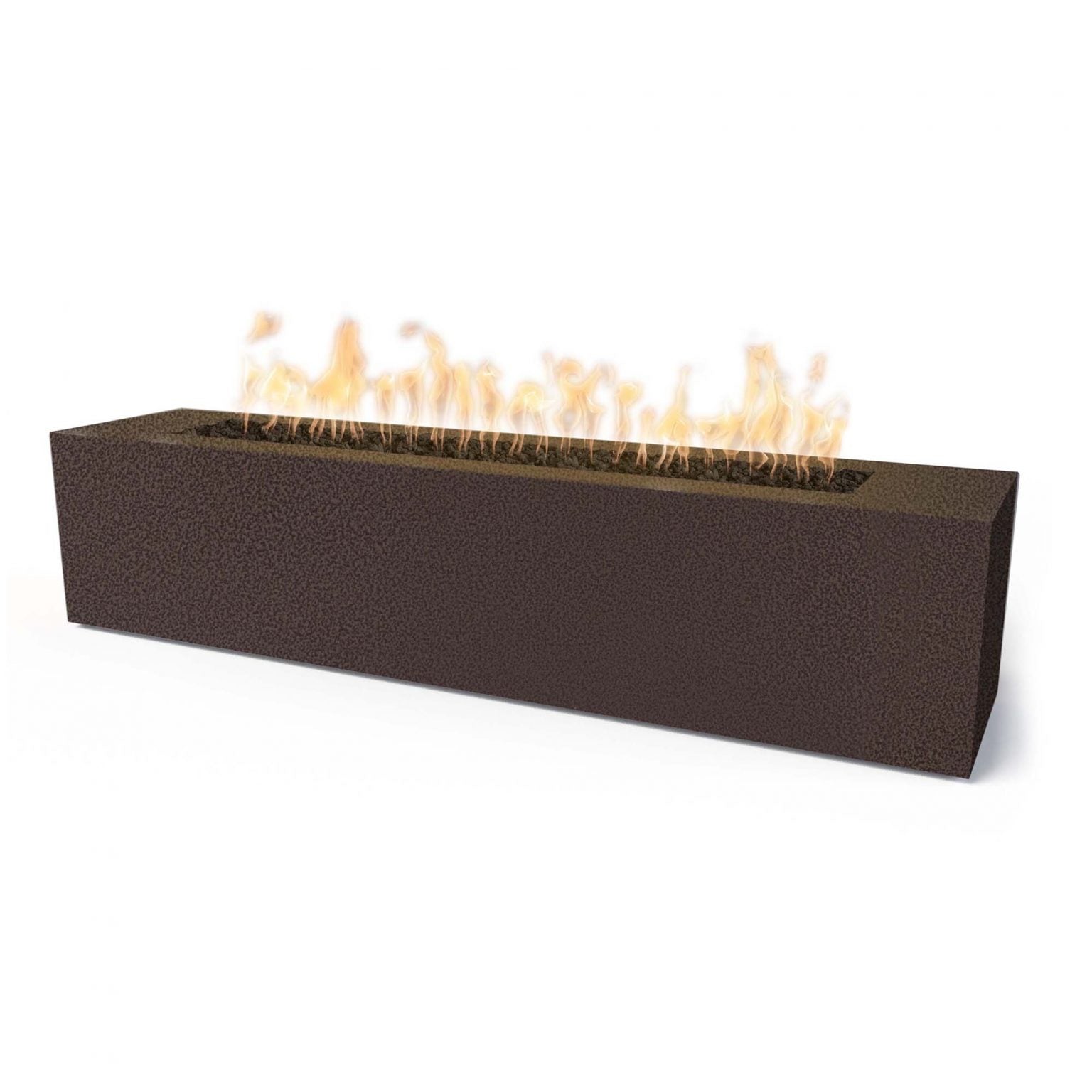 The Outdoor Plus 72" Rectangular Carmen Fire Pit - Powder Coated Metal - 16" Tall