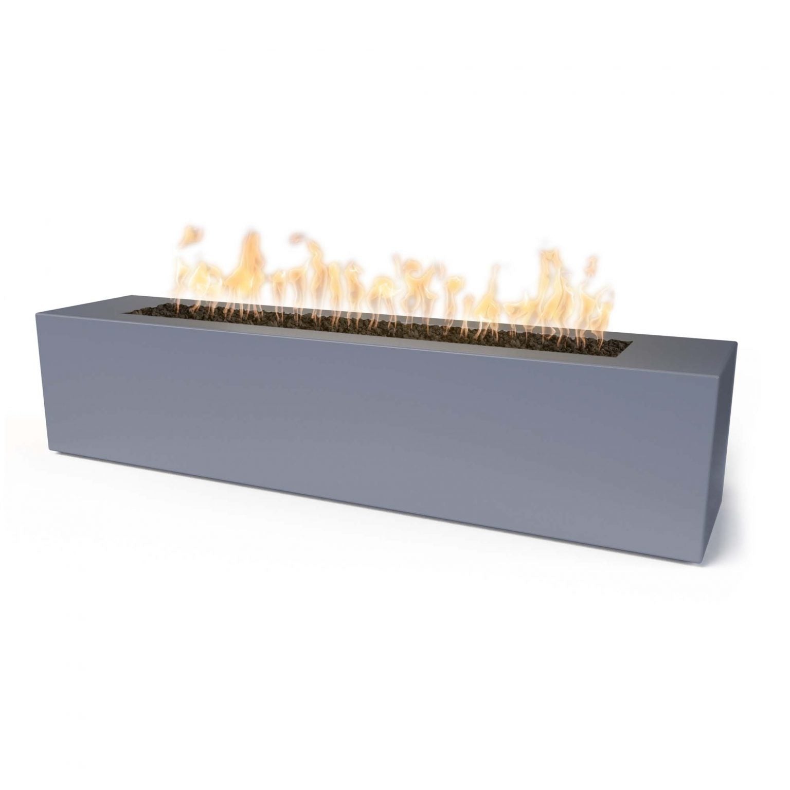 The Outdoor Plus 72" Rectangular Carmen Fire Pit - Powder Coated Metal - 16" Tall