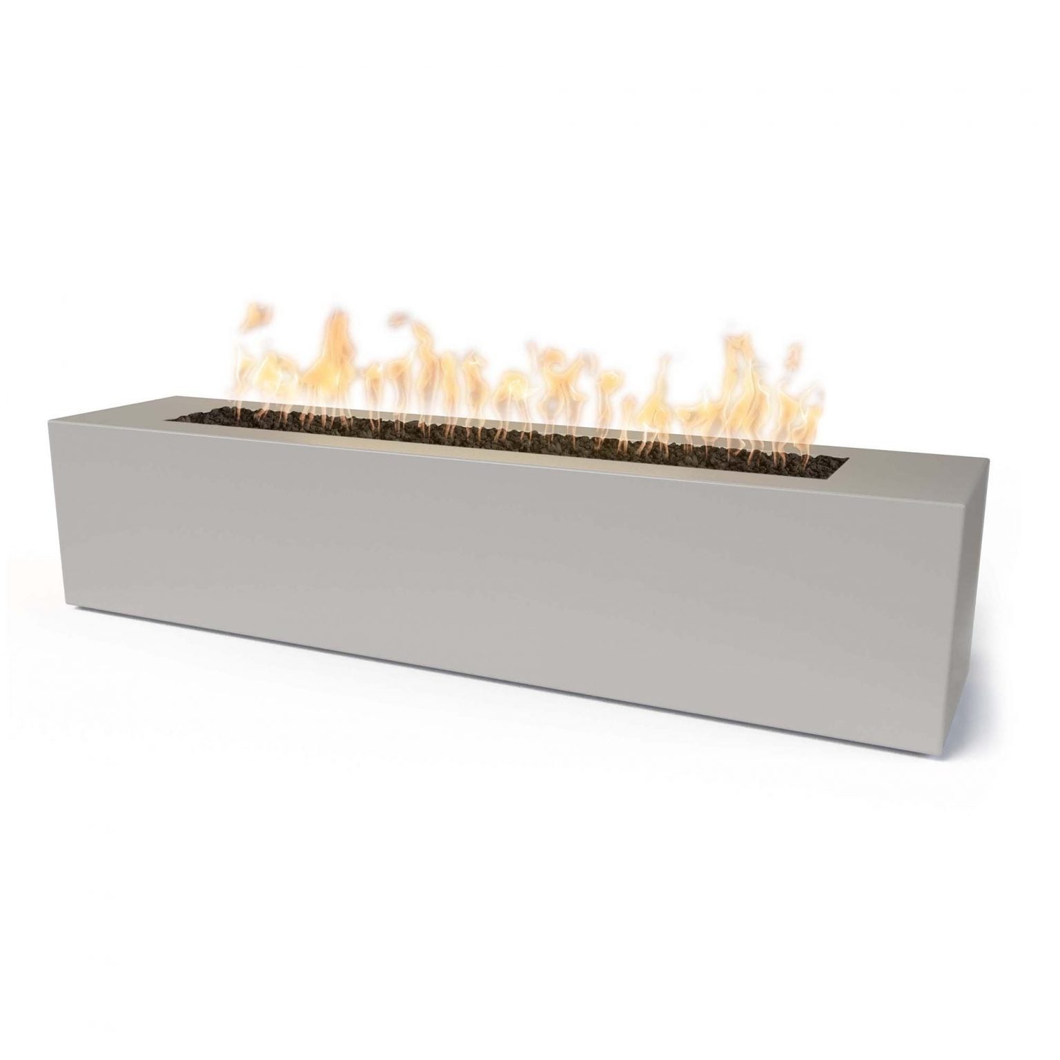 The Outdoor Plus 72" Rectangular Carmen Fire Pit - Powder Coated Metal - 16" Tall