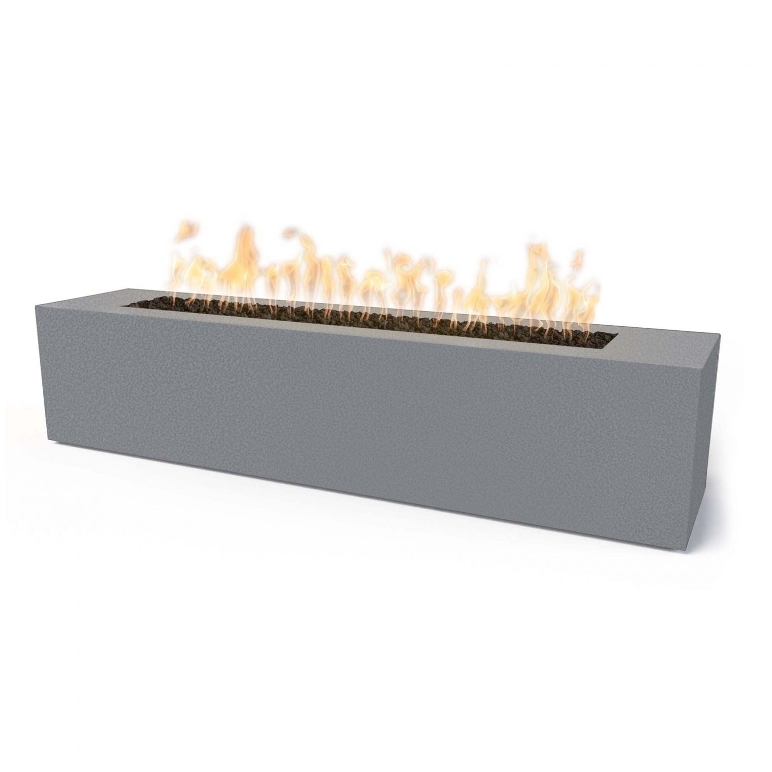 The Outdoor Plus 72" Rectangular Carmen Fire Pit - Powder Coated Metal - 16" Tall