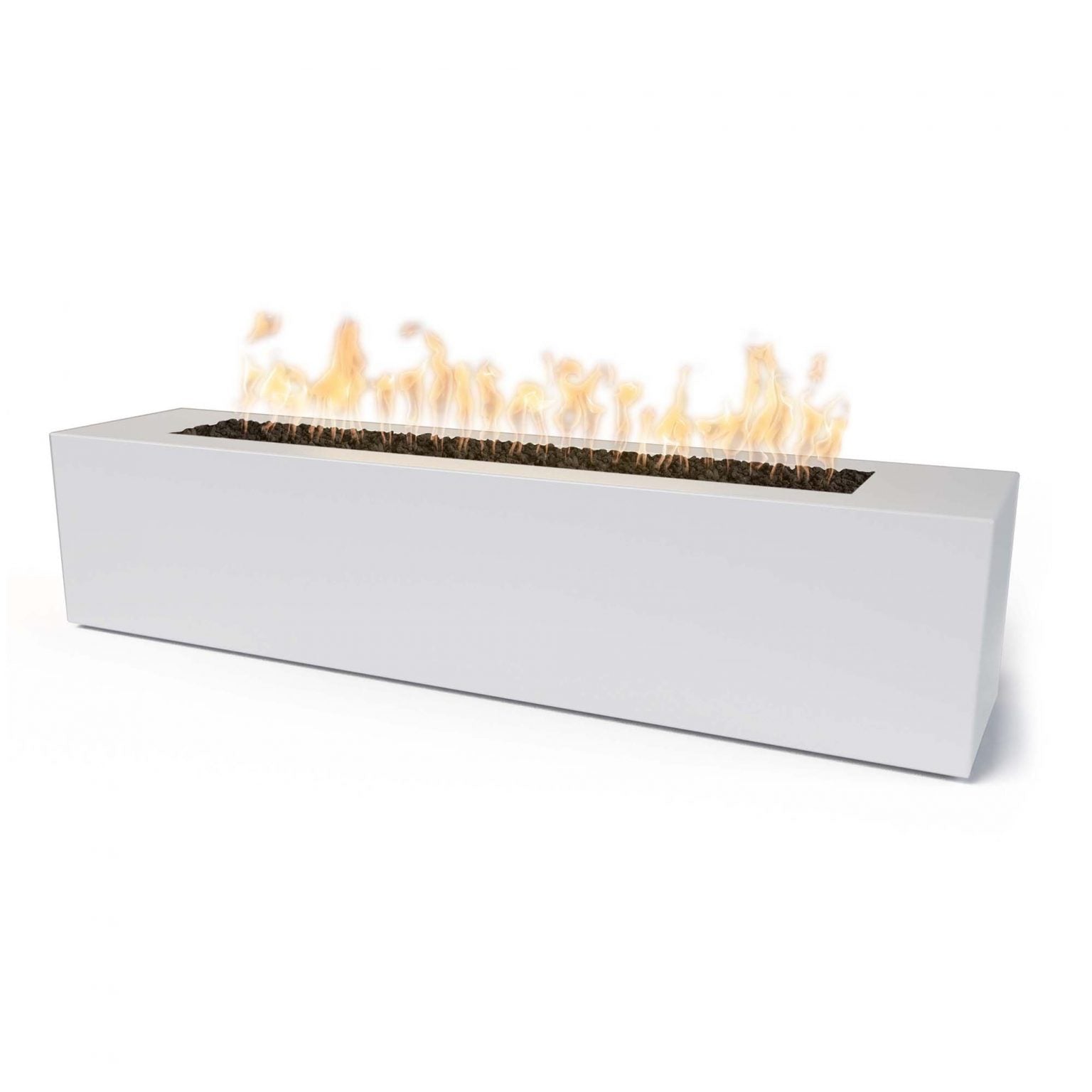 The Outdoor Plus 72" Rectangular Carmen Fire Pit - Powder Coated Metal - 16" Tall