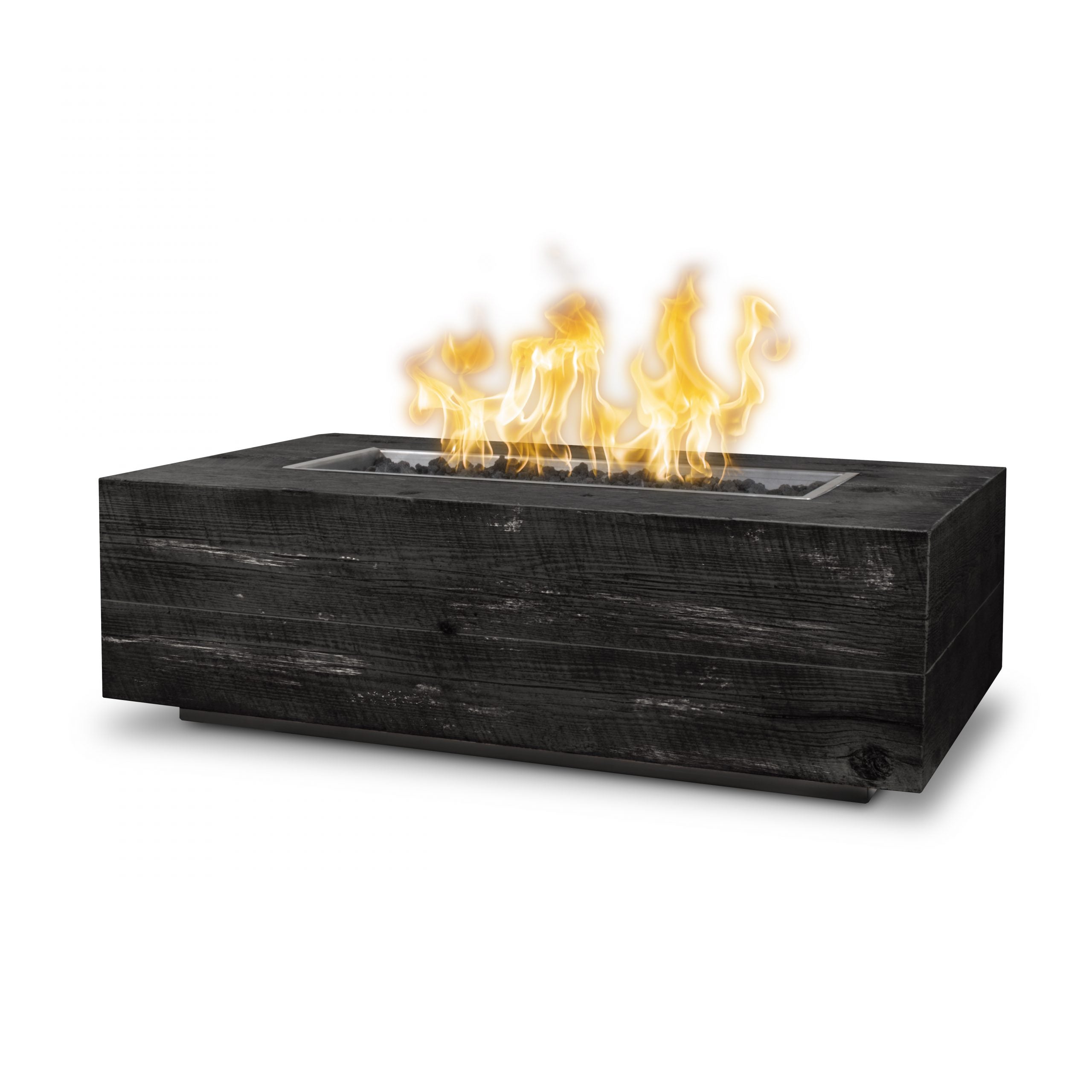 The Outdoor Plus 48" Rectangular Conorado Fire Pit - Wood Grain GFRC Concrete