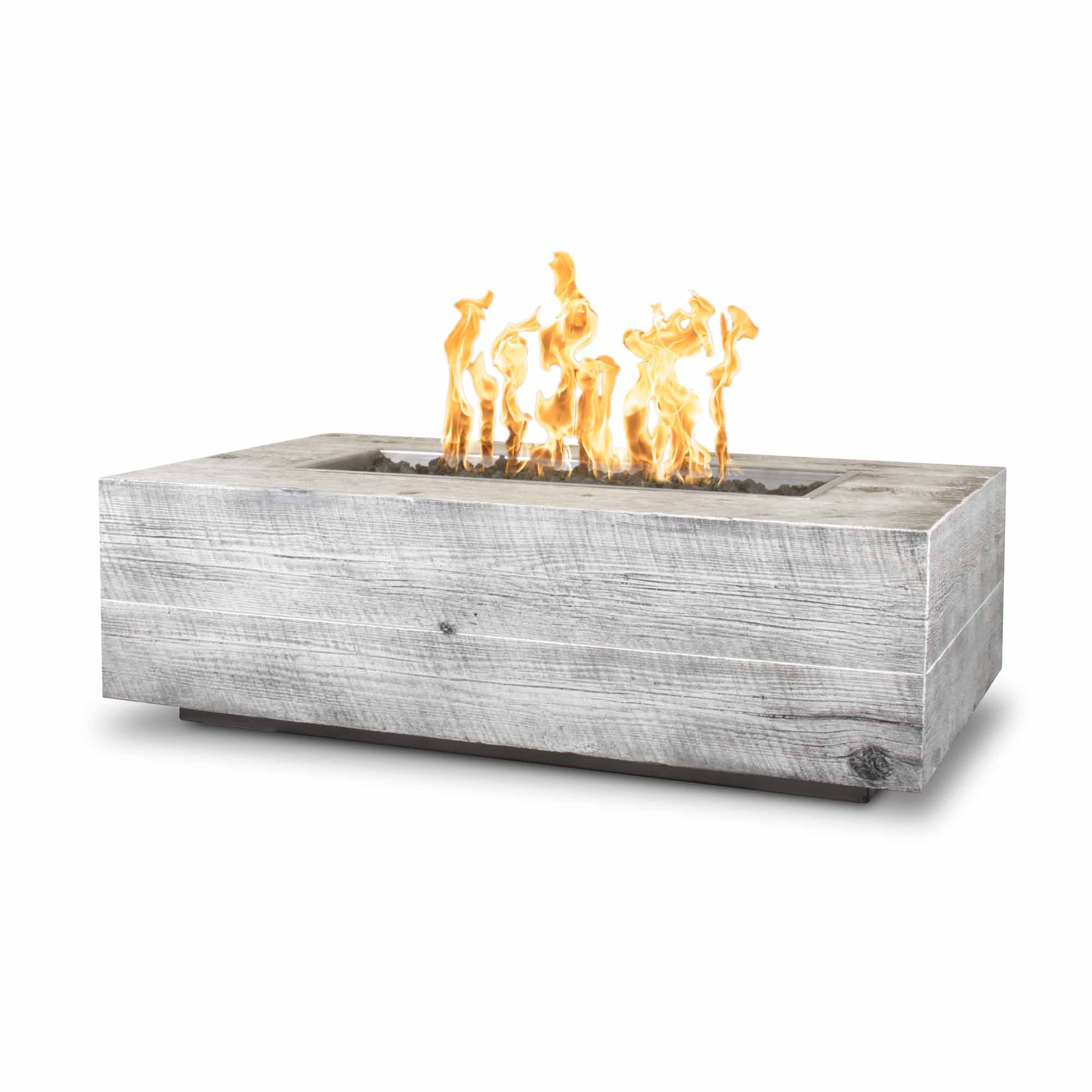 The Outdoor Plus 84" Rectangular Conorado Fire Pit - Wood Grain GFRC Concrete