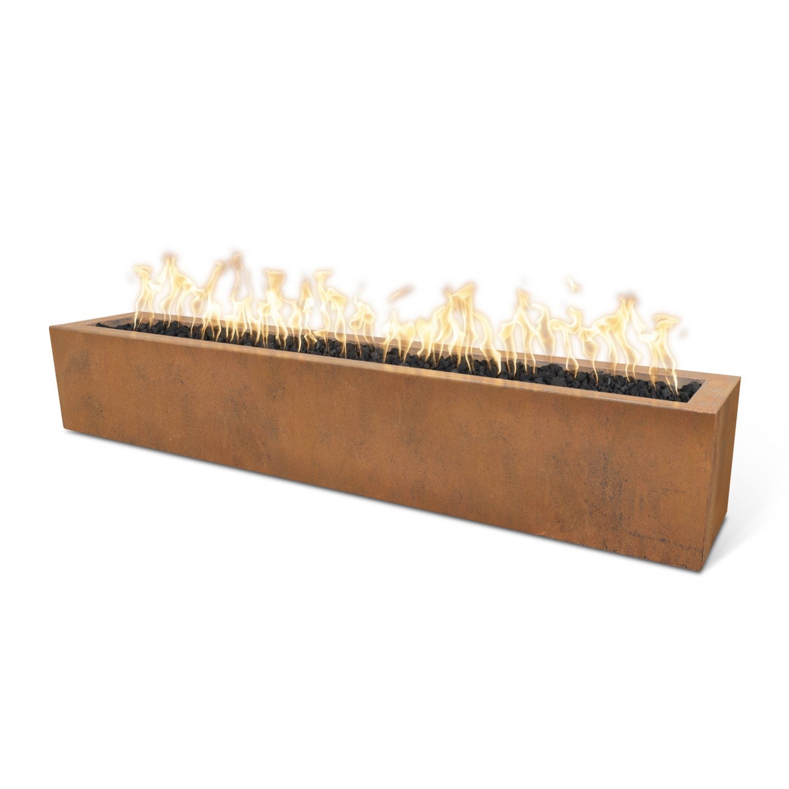 The Outdoor Plus 48" Rectangular Eaves Fire Pit - Corten Steel