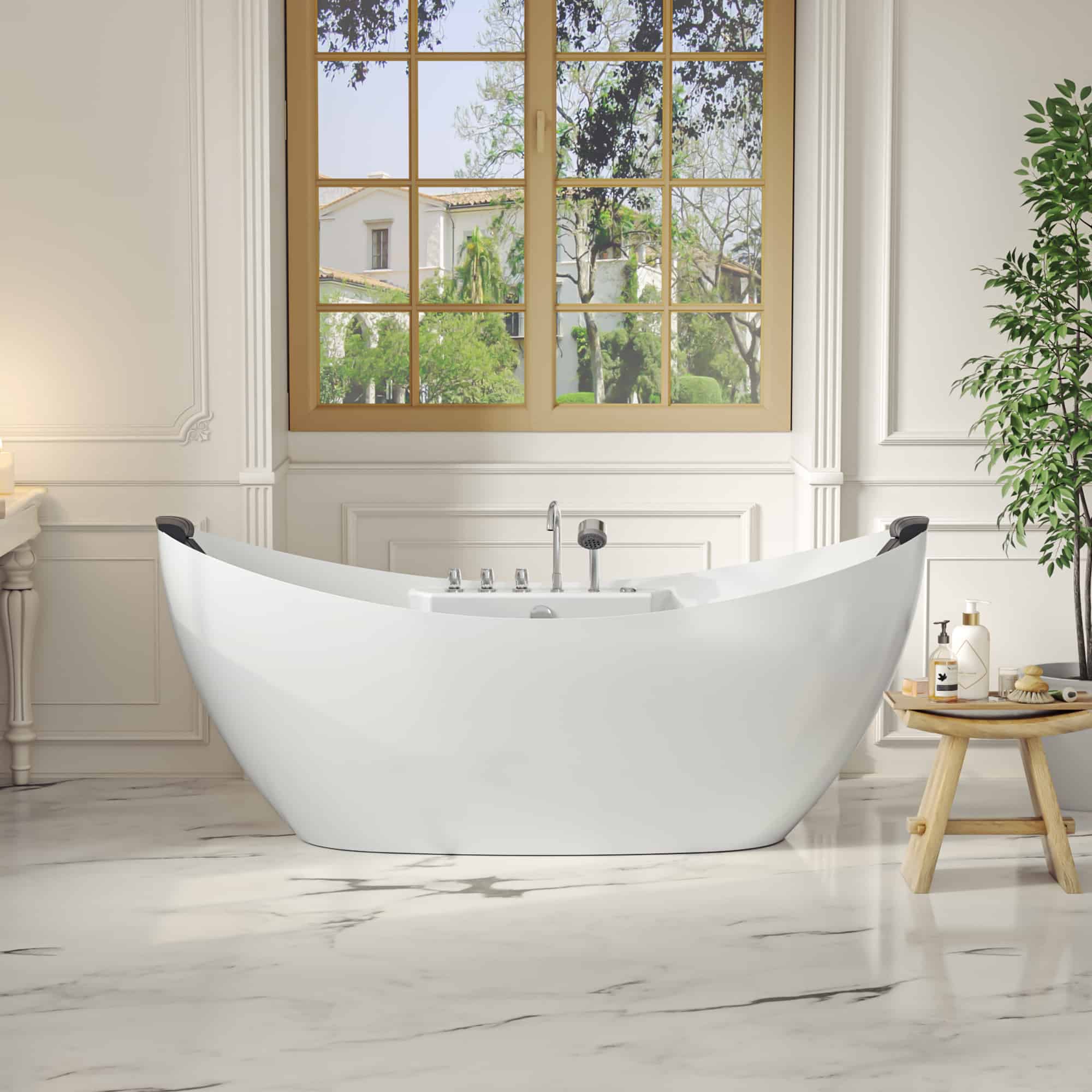 Empava-59AIS11 59" Whirlpool Freestanding Whirlpool Bathtub