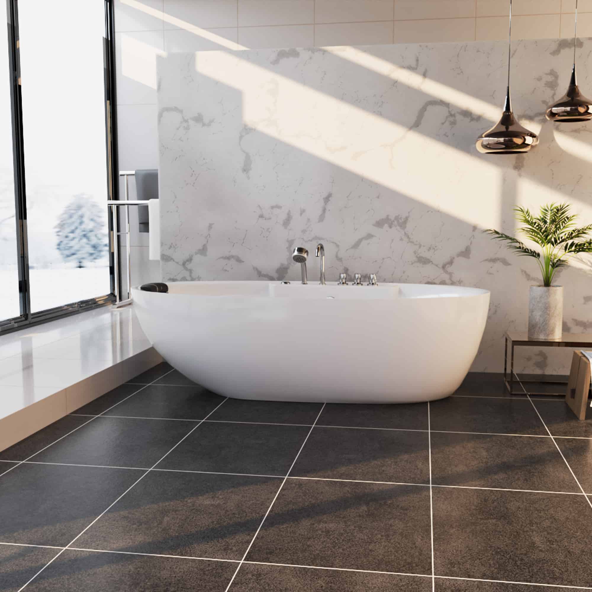 Empava-59AIS12 59" Freestanding Oval Whirlpool Bathtub