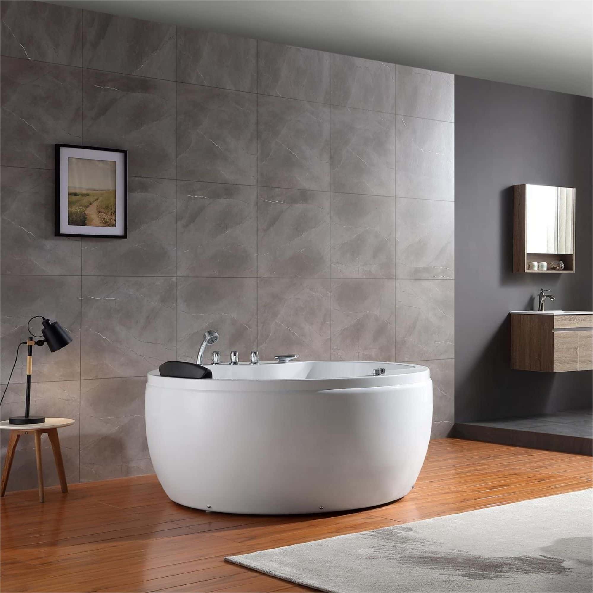 Empava-59JT005 59" Japanese-Style Whirlpool Round Tub