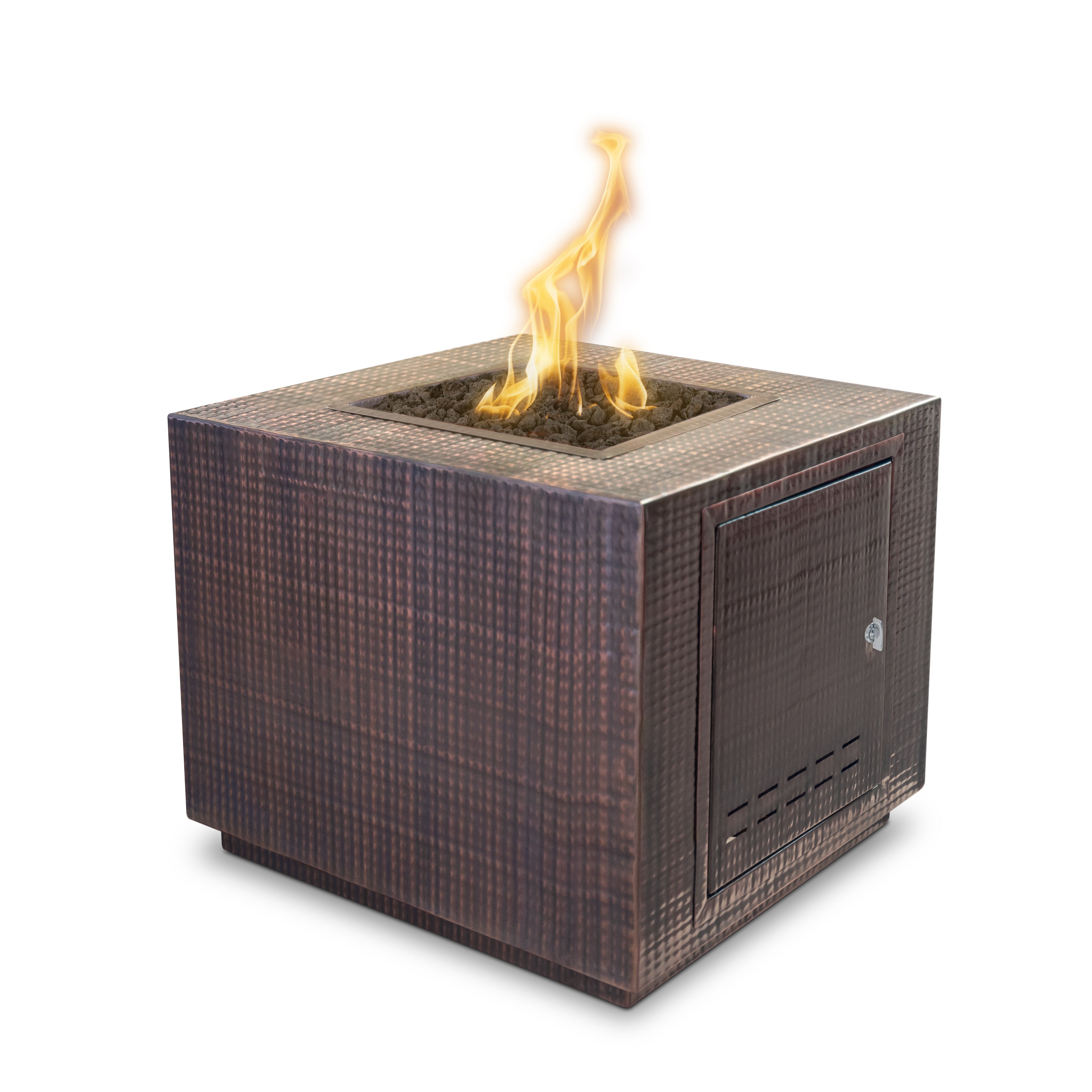 The Outdoor Plus 30" Square Forma Fire Pit - Hammered Copper