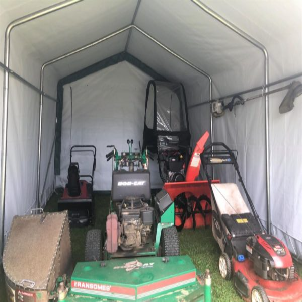 Rhino Shelters 10’W x 15’L x 8’H Storage Shed (House Style)