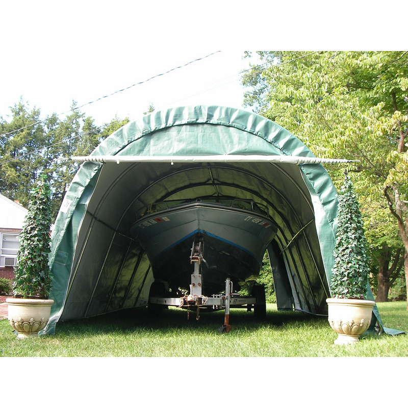 Rhino Shelters 12’W x 24’L x 8’H Instant Garage (Round Style)