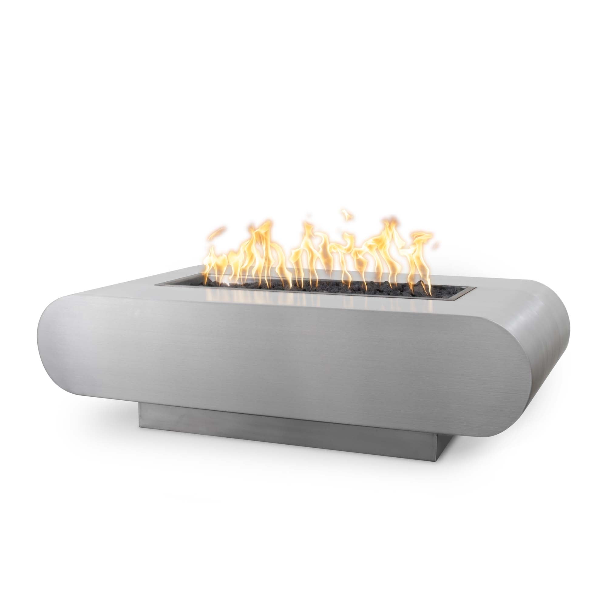 The Outdoor Plus 48" Rectangular La Jolla Fire Pit - Stainless Steel