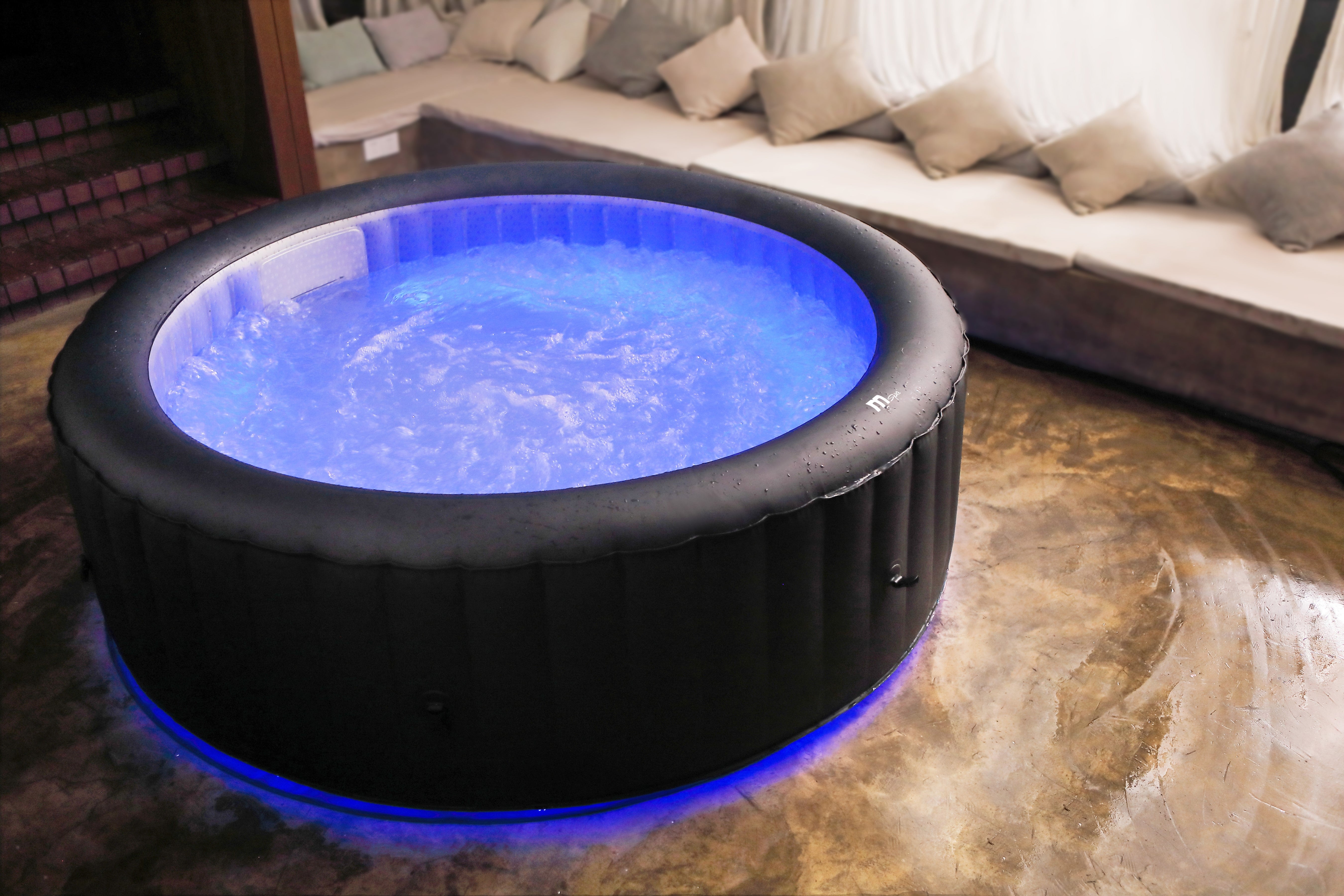 MSpa Urban AURORA Round 6-Person Inflatable Bubble Spa with LED Light Strip