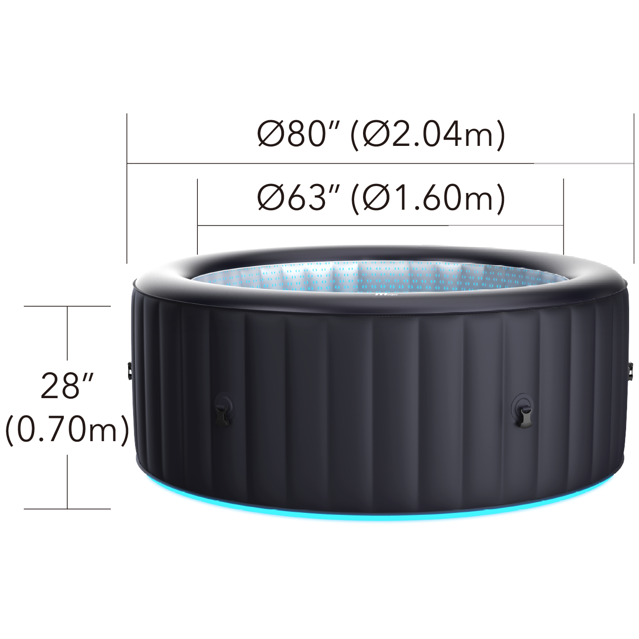 MSpa Urban AURORA Round 6-Person Inflatable Bubble Spa with LED Light Strip