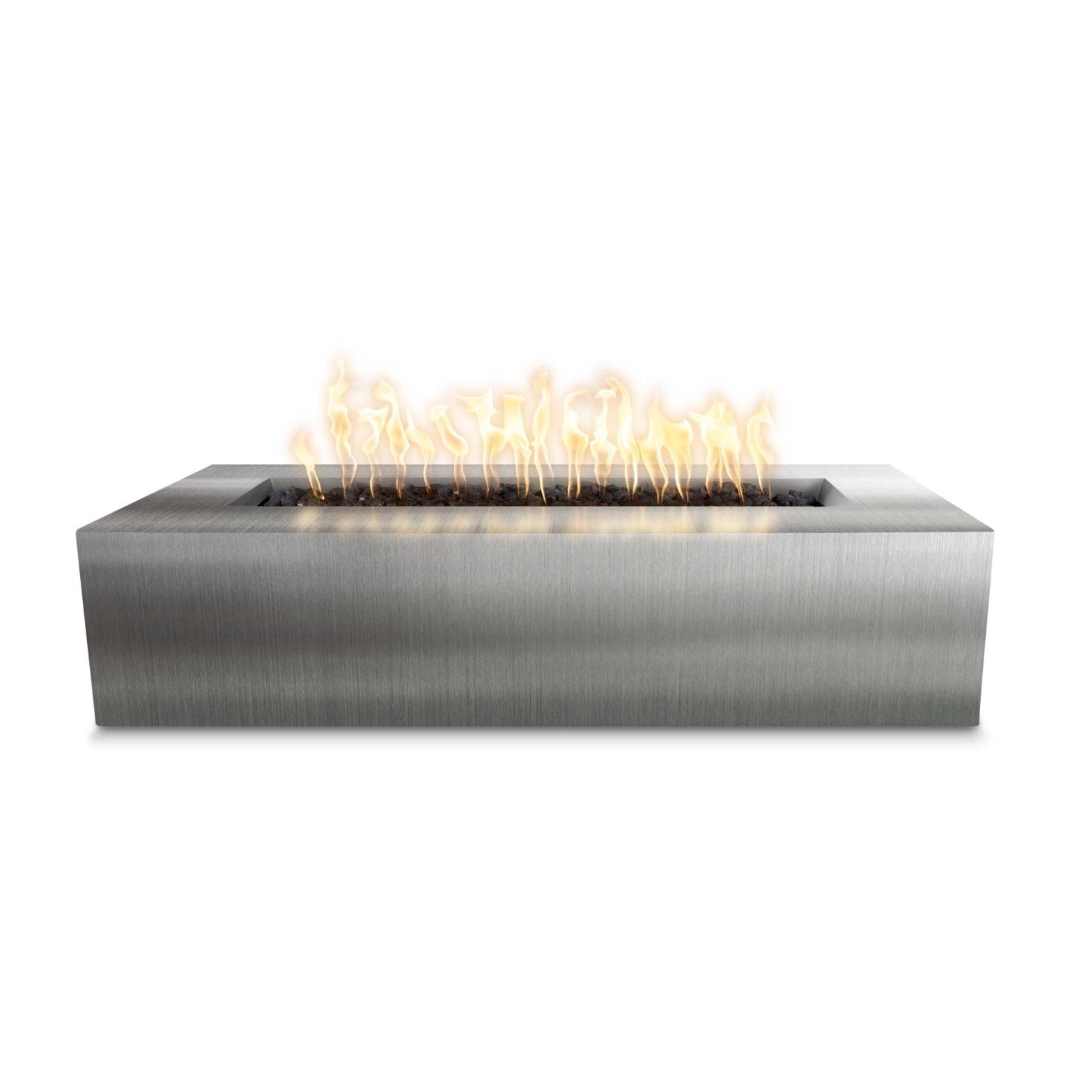 The Outdoor Plus 54" Rectangular Regal Fire Pit - Stainless Steel