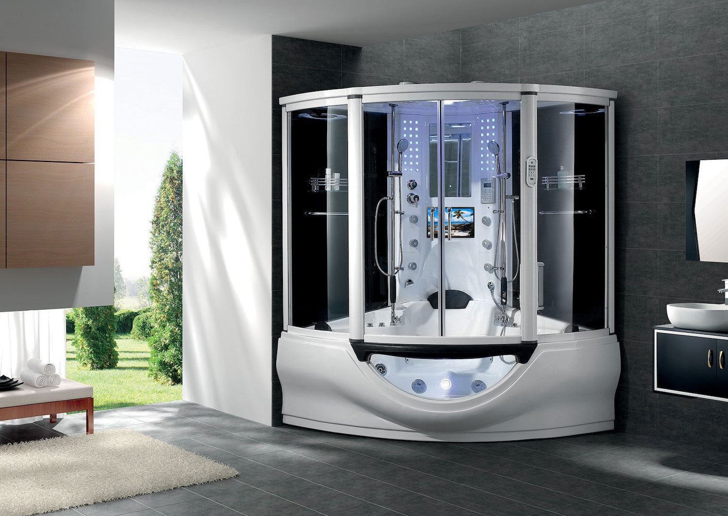 Maya Bath Platinum Superior Steam Shower w/ Built-In TV