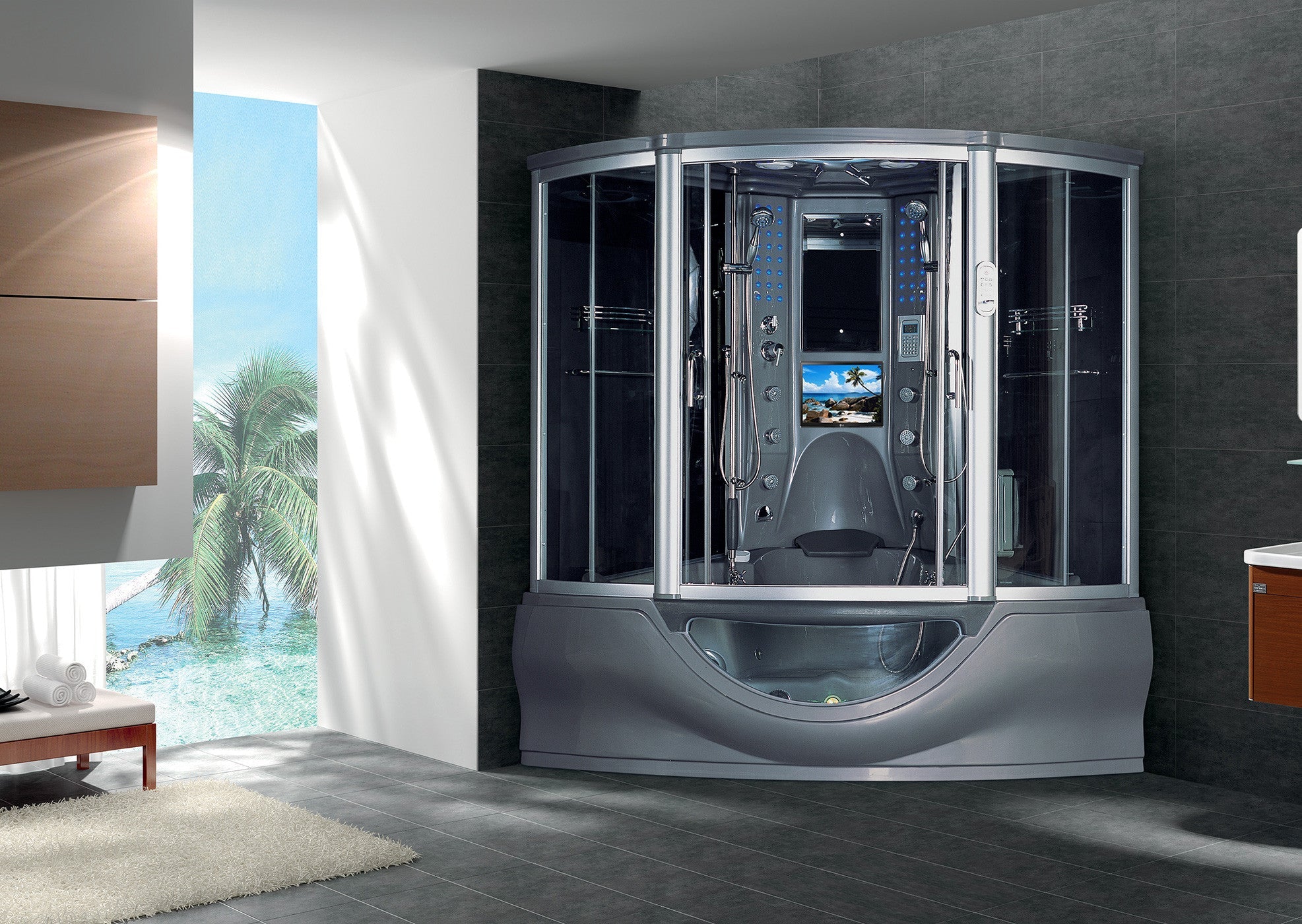 Maya Bath Platinum Superior Steam Shower w/ Built-In TV