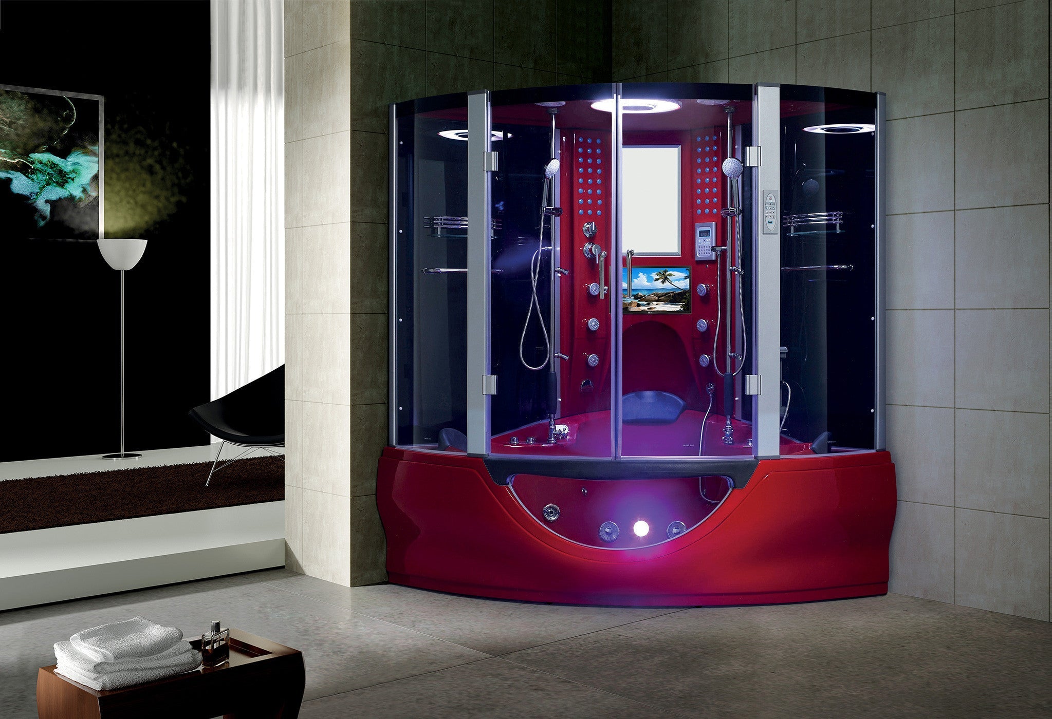 Maya Bath Platinum Superior Steam Shower w/ Built-In TV