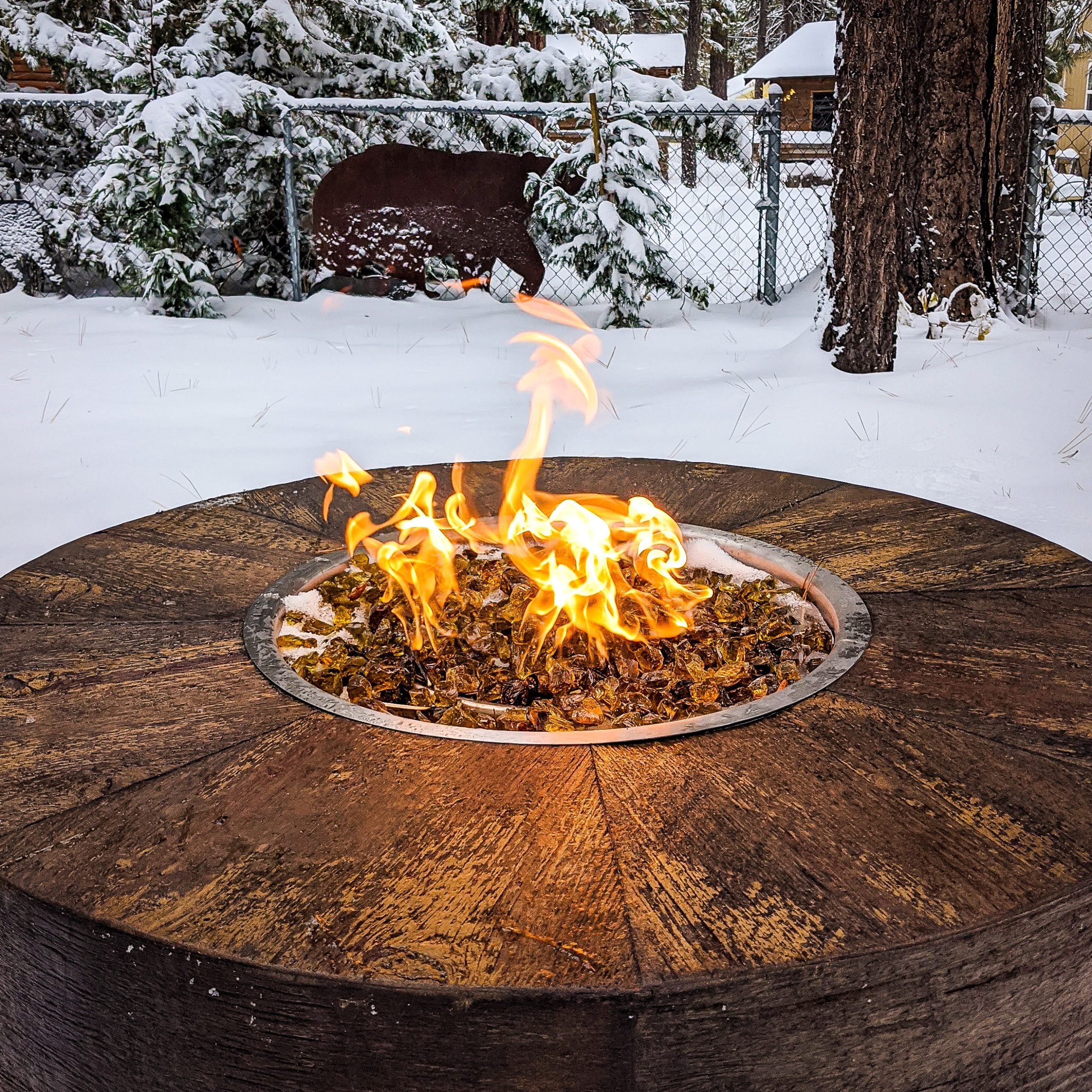 The Outdoor Plus 42" Round Seqouia Fire Pit - GFRC Concrete - 16" Tall
