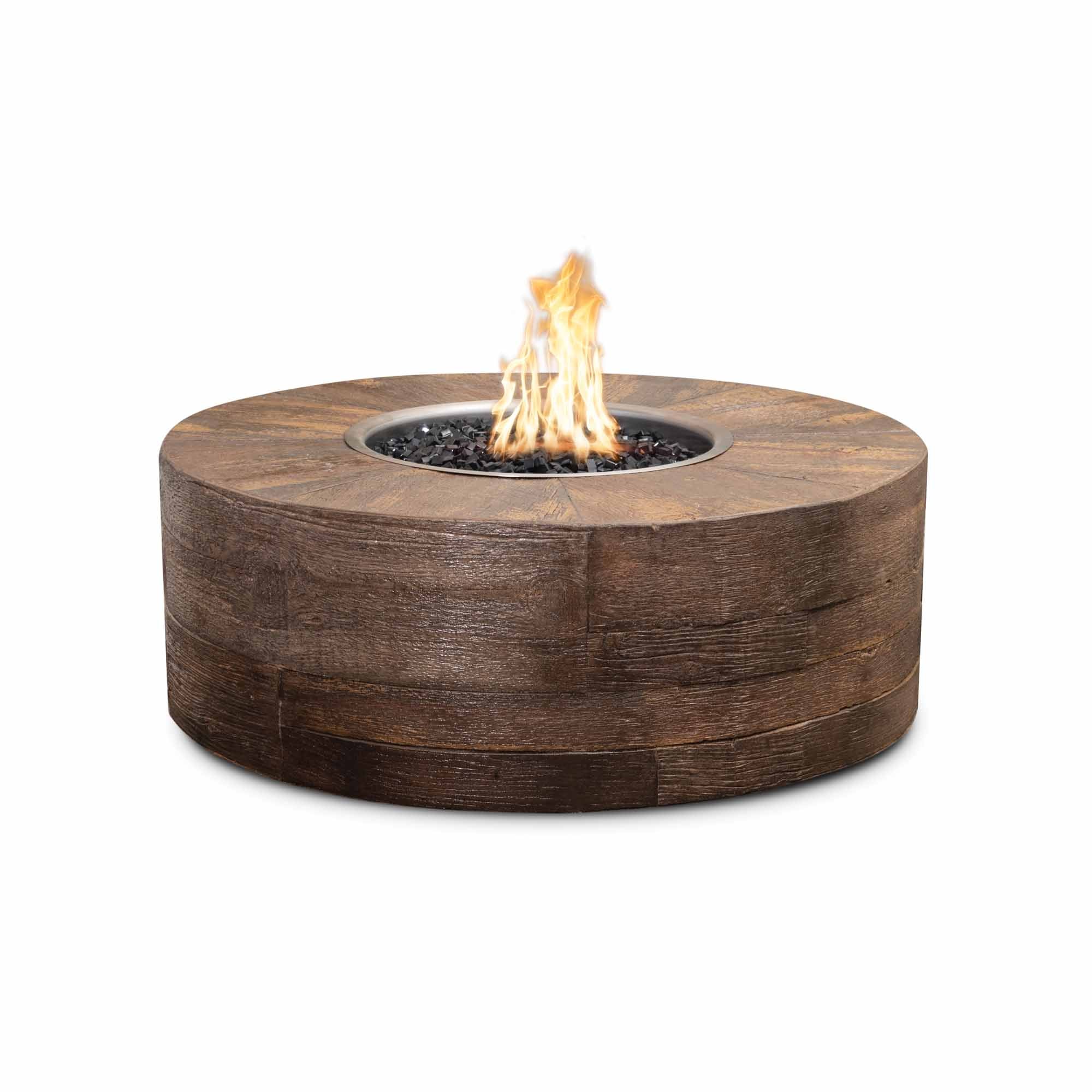 The Outdoor Plus 42" Round Seqouia Fire Pit - GFRC Concrete - 16" Tall