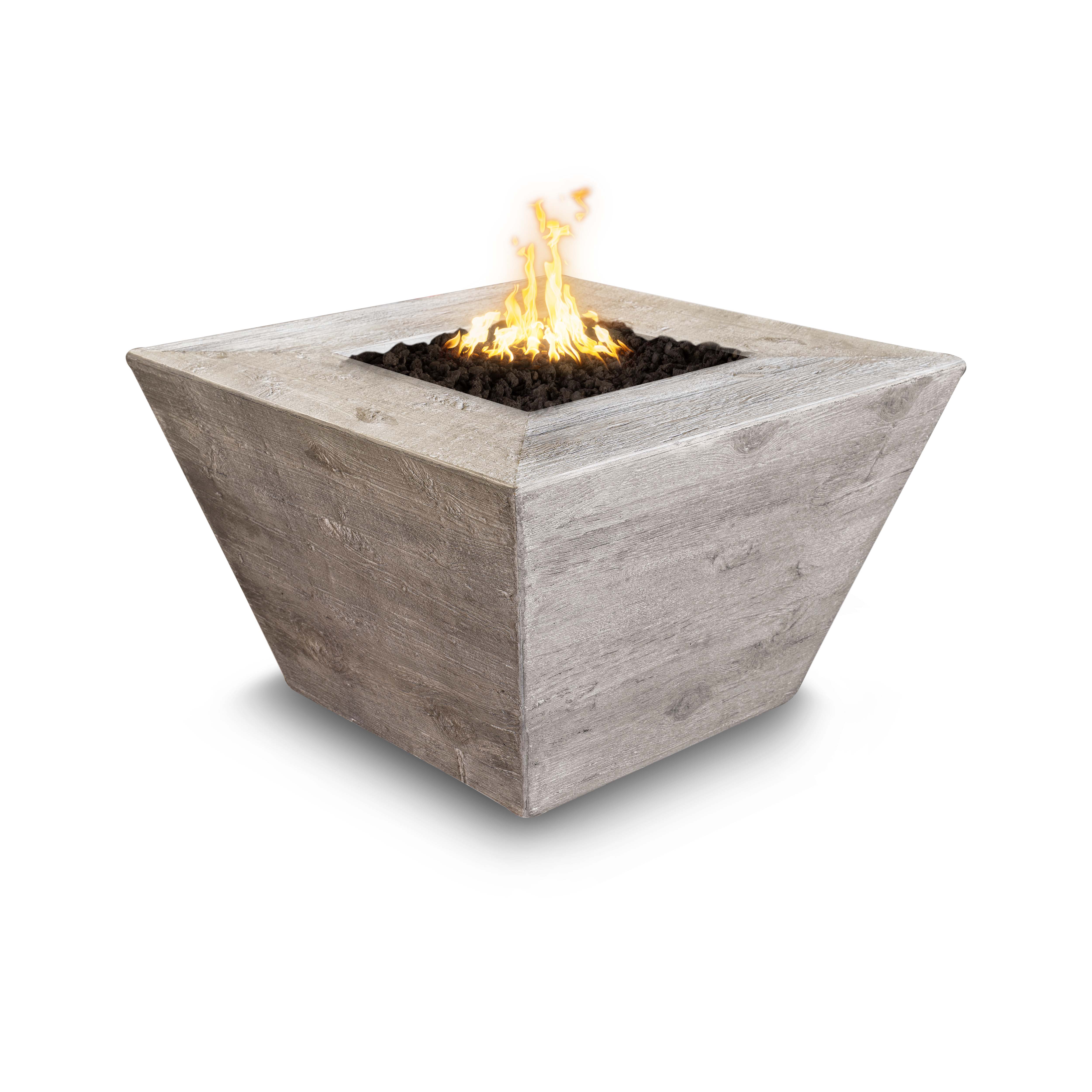 The Outdoor Plus 48" Square Plymouth Fire Pit - GFRC Concrete - 16" Tall