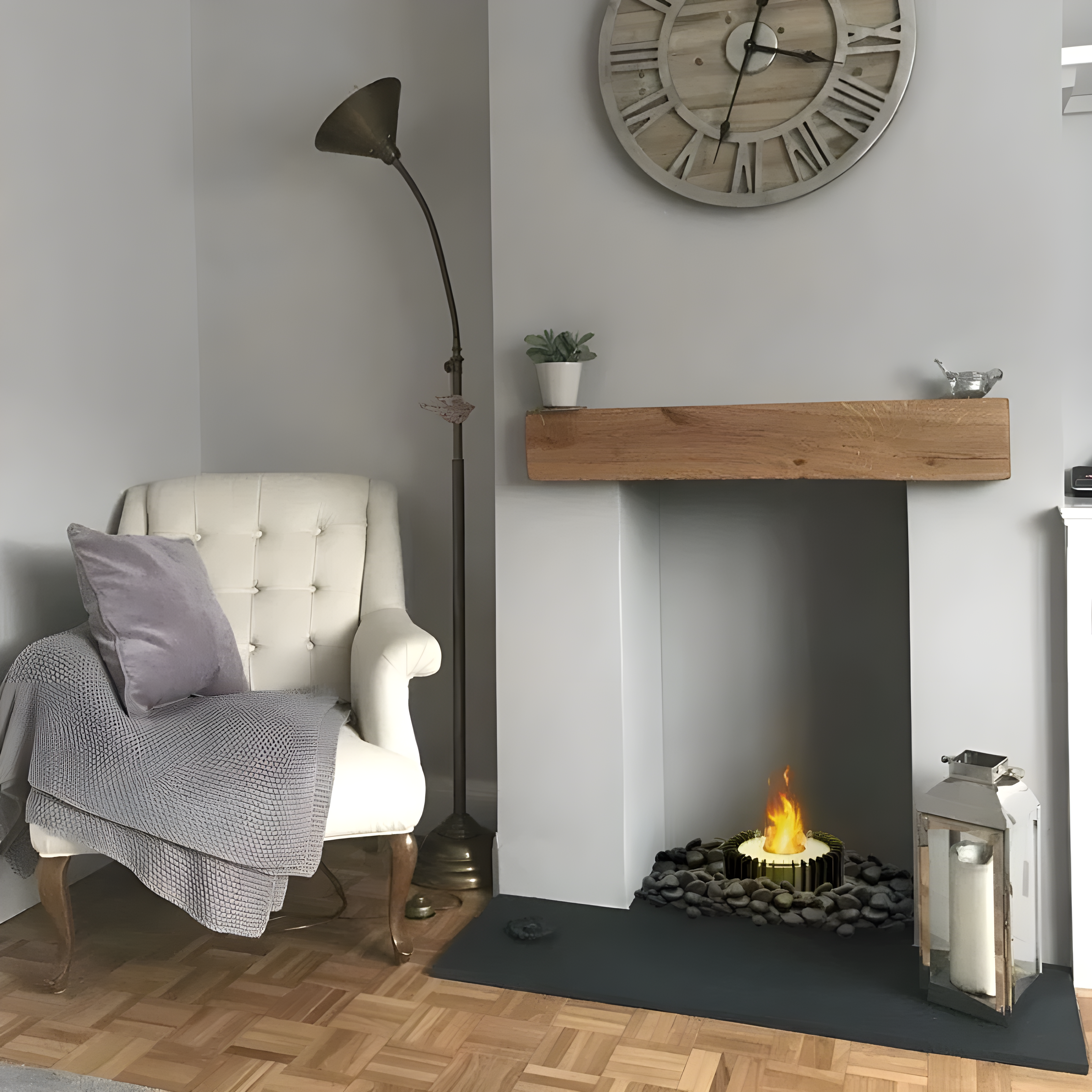The Bio Flame 13" Round Stainless Steel Ethanol Fireplace Conversion Grate Kit