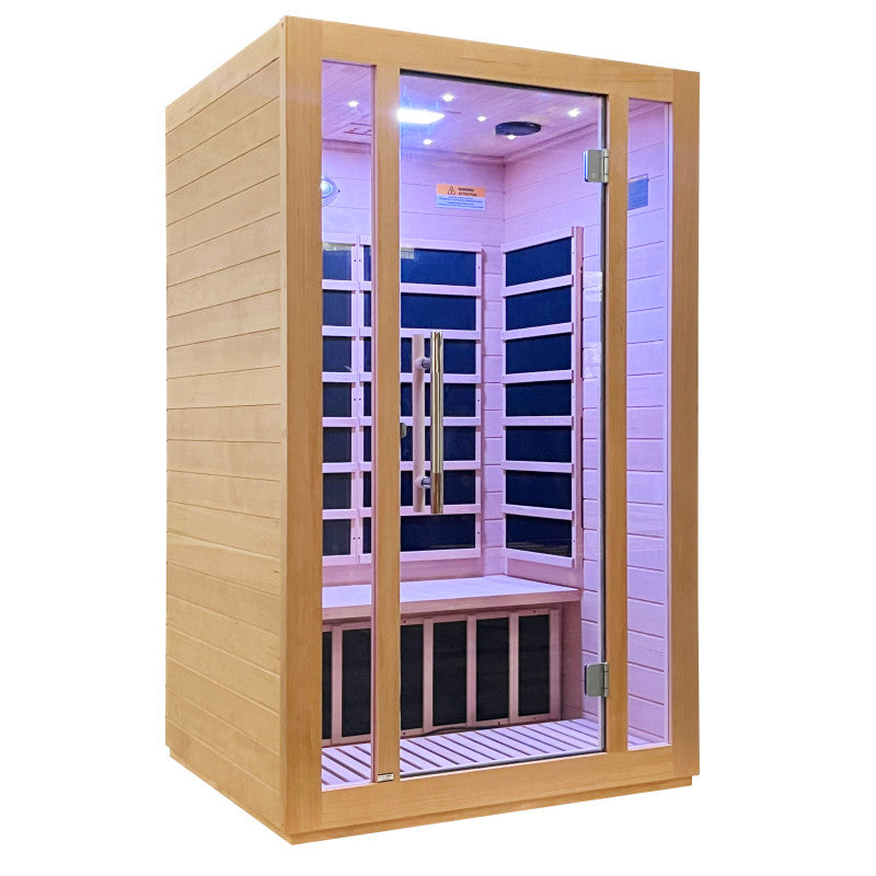 SteamSpa Home Sauna Room 1-2 Person Hemlock Wooden Indoor Infrared Sauna