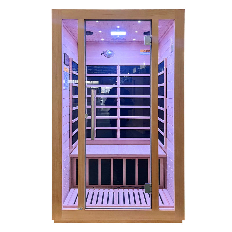 SteamSpa Home Sauna Room 1-2 Person Hemlock Wooden Indoor Infrared Sauna