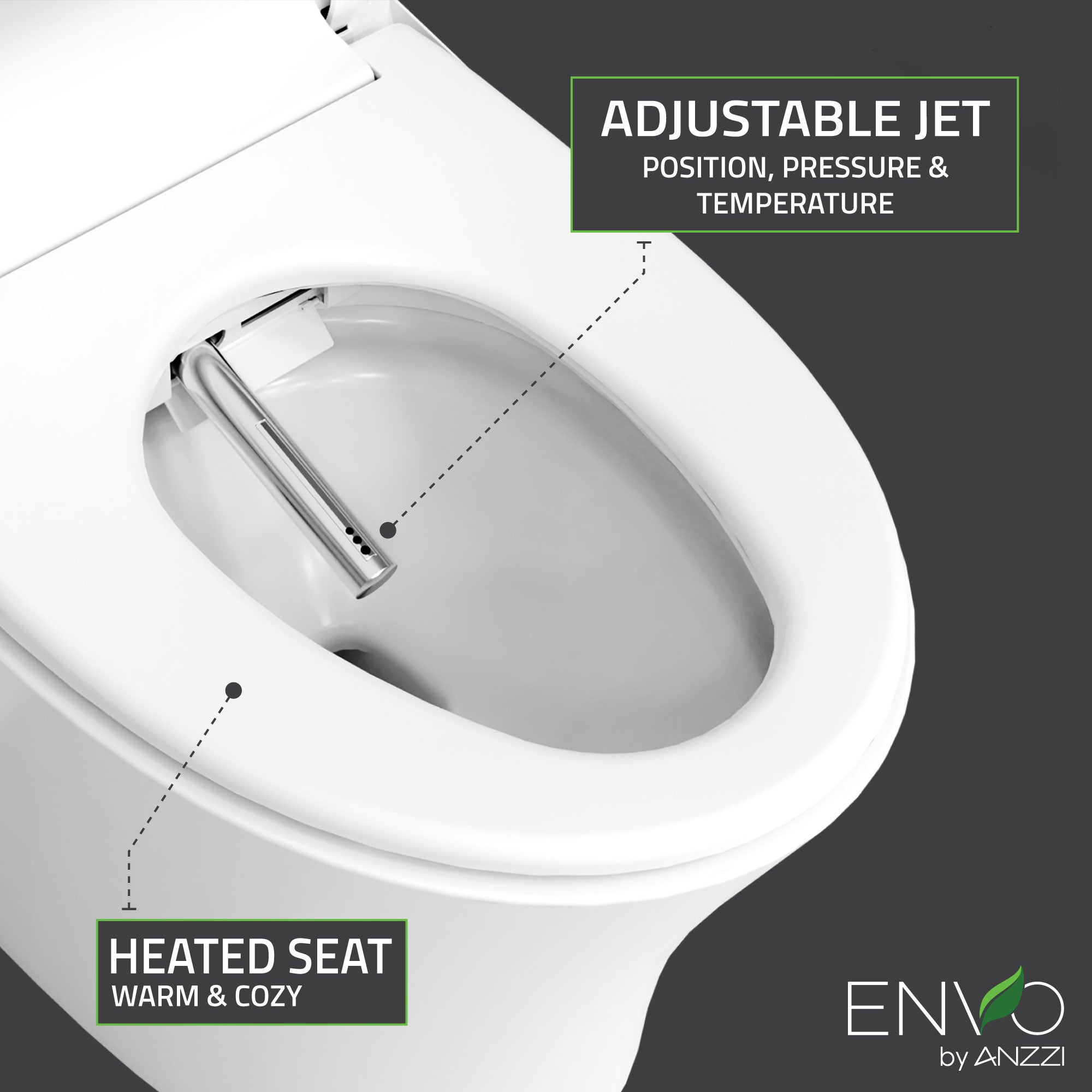 ANZZI ENVO Vail Smart Toilet Bidet with Remote and Auto Flush TL-ST823WH