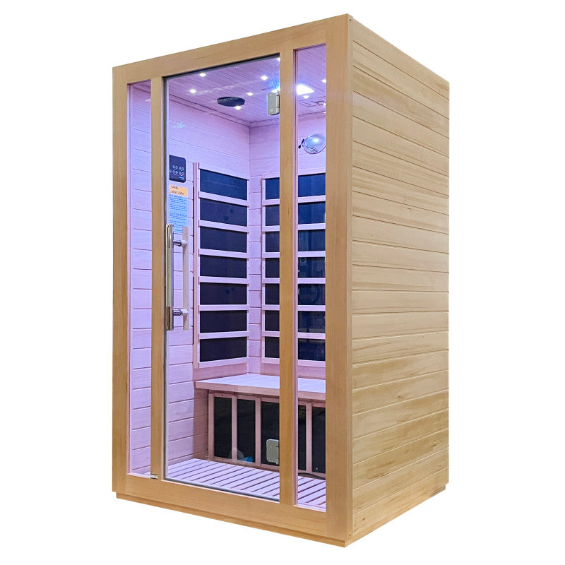 SteamSpa Home Sauna Room 1-2 Person Hemlock Wooden Indoor Infrared Sauna